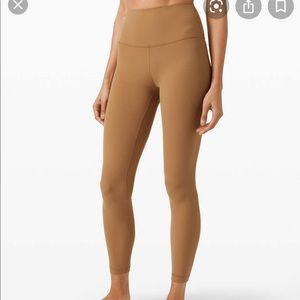 25” Lululemon Align Crop Legging Sandal Brown